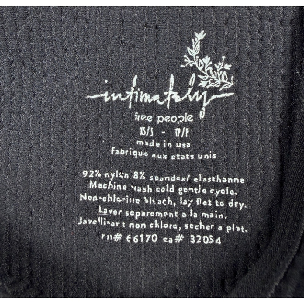 Free People Intimately Come Around Black Ribbed Cami Tank XS/S Altered V-Neck - Picture 5 of 7